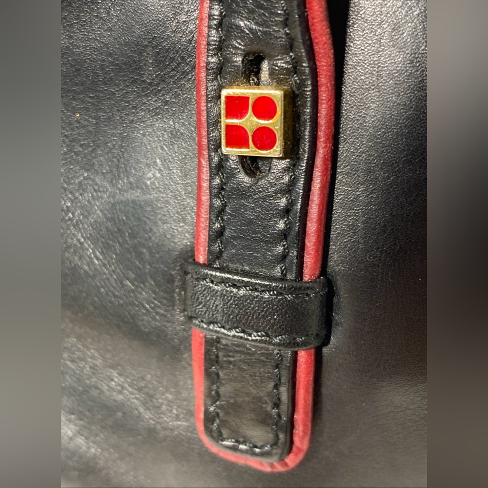 Kate Spade BLACK & RED RECTANGULAR LEATHER BAG Italy VGC - Picture 3 of 14